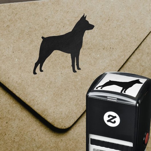 Miniatuur Pinscher Hondenras Silhouet Zelfinktende Stempel