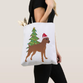 Miniatuur Pinscher in Santa Hat (Aangelegd) Tote Bag (Dichtbij)