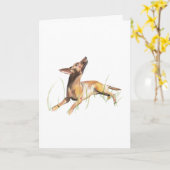 Miniatuur Pinscher kaart, Persoonlijk Kaart (Gele Bloem)