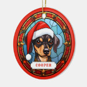 Miniatuur Pinscher keramische cirkel Ornament (Links)