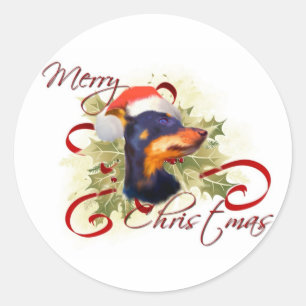 Miniatuur Pinscher Kerst stickers