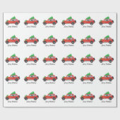 Miniatuur Pinscher-kerstauto Cadeaupapier (Vlak)