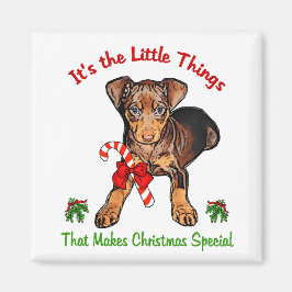 Miniatuur Pinscher-kerstcadeautjes Magneet