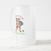 Miniatuur Pinscher-kerstcadeautjes Matglas Bierpul (Voorkant links)