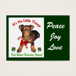Miniatuur Pinscher-kerstcadeautjes Visitekaartje