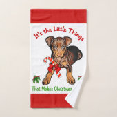 Miniatuur Pinscher Kerstmis Bad Handdoek (Handdoek)