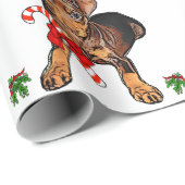 Miniatuur Pinscher Kerstmis Cadeaupapier (Rol Hoek)