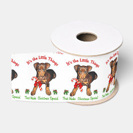Miniatuur Pinscher Kerstmis Grosgrain Lint