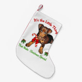 Miniatuur Pinscher Kerstmis Kleine Kerstsok (Voorkant (Hangend))