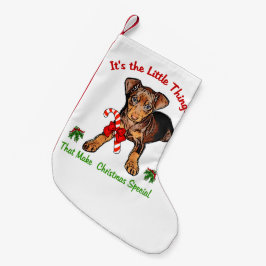 Miniatuur Pinscher Kerstmis Kleine Kerstsok