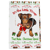 Miniatuur Pinscher Kerstmis Medium Cadeauzakje (Voorkant)