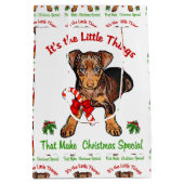 Miniatuur Pinscher Kerstmis Medium Cadeauzakje (Achterkant)
