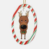 Miniatuur Pinscher-kerstversiering Keramisch Ornament (Links)