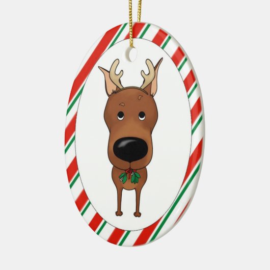 Miniatuur Pinscher-kerstversiering Keramisch Ornament (Links)