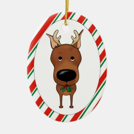 Miniatuur Pinscher-kerstversiering Keramisch Ornament (Voorkant)