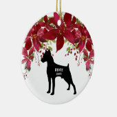 Miniatuur Pinscher-kerstversiering Keramisch Ornament (Rechts)