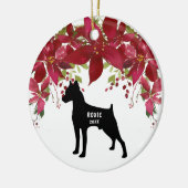 Miniatuur Pinscher-kerstversiering Keramisch Ornament (Links)