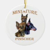 Miniatuur Pinscher-kerstversiering Keramisch Ornament (Voorkant)