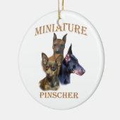 Miniatuur Pinscher-kerstversiering Keramisch Ornament (Links)