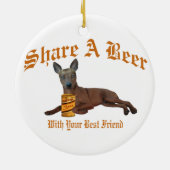 Miniatuur Pinscher-kerstversiering Keramisch Ornament (Achterkant)