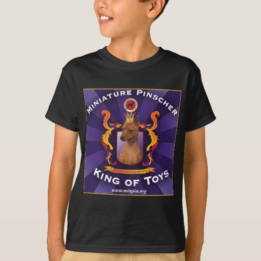 Miniatuur Pinscher, koning van speelgoed T-shirt (Voorkant)