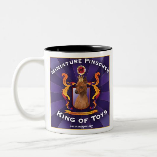 Miniatuur Pinscher, koning van speelgoed Tweekleurige Koffiemok (Links)