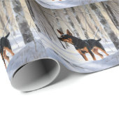 Miniatuur Pinscher Laat Het Sneeuw Kerstmis Cadeaupapier (Rol Hoek)