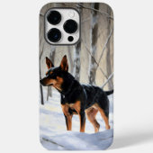 Miniatuur Pinscher Laat Het Sneeuw Kerstmis Case-Mate iPhone Case (Achterkant)