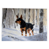 Miniatuur Pinscher Laat Het Sneeuw Kerstmis Groot Cadeauzakje (Achterkant)