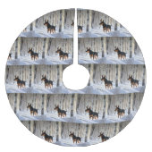 Miniatuur Pinscher Laat Het Sneeuw Kerstmis Kerstboom Rok (Voorkant)