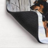 Miniatuur Pinscher Laat Het Sneeuw Kerstmis Muismat (Hoek)