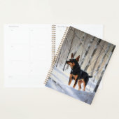Miniatuur Pinscher Laat Het Sneeuw Kerstmis Planner (Display)
