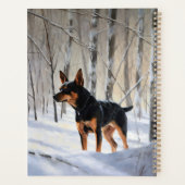Miniatuur Pinscher Laat Het Sneeuw Kerstmis Planner (Achterkant)