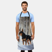 Miniatuur Pinscher Laat Het Sneeuw Kerstmis Schort (Gedragen)