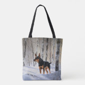 Miniatuur Pinscher Laat Het Sneeuw Kerstmis Tote Bag (Achterkant)