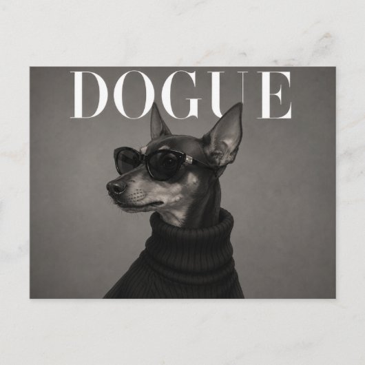 Miniatuur Pinscher Luxe Mode Hond Briefkaart (Voorkant)