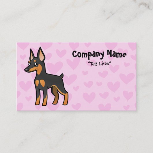 Miniatuur Pinscher/Manchester Terrier Love Visitekaartje (Voorkant)