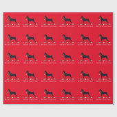 Miniatuur Pinscher Merry-kerstontwerp Cadeaupapier (Vlak)