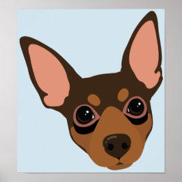 Miniatuur Pinscher Min Pin Dog Portrait Poster