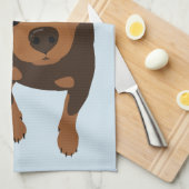 Miniatuur Pinscher Min Pin Dog Portrait Towel Theedoek (Quarter Fold)