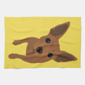 Miniatuur Pinscher Min Pin Dog Portrait Towel Theedoek (Horizontaal)