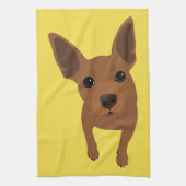 Miniatuur Pinscher Min Pin Dog Portrait Towel Theedoek (Verticaal)