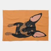 Miniatuur Pinscher Min Pin Dog Portrait Towel Theedoek (Horizontaal)