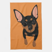 Miniatuur Pinscher Min Pin Dog Portrait Towel Theedoek (Verticaal)
