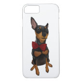 Miniatuur Pinscher (Min Pin) met Bow iPhone Case (Achterkant)