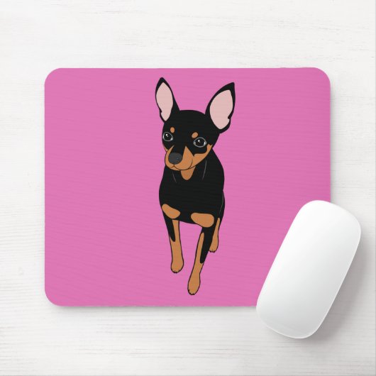 Miniatuur Pinscher Min Pin Muismat (Met muis)