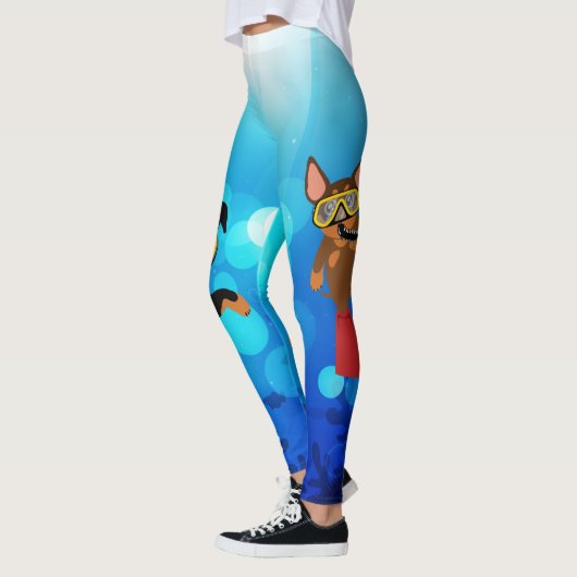 Miniatuur Pinscher (Min Pin) onder de Zee Legging (Links)