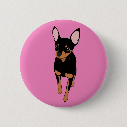 Miniatuur Pinscher Min Pin Standaard Ronde Button (Voorkant)