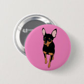 Miniatuur Pinscher Min Pin Standaard Ronde Button (Voorkant /achterkant)