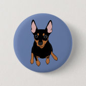 Miniatuur Pinscher Min Pin Standard Round Button (Voorkant)